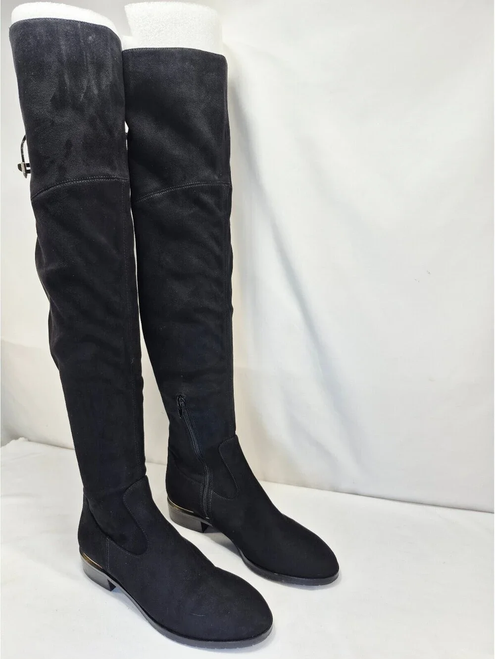 Ivanka Trump Women's 7M Black Suede Over The Knee Low Heel Boots